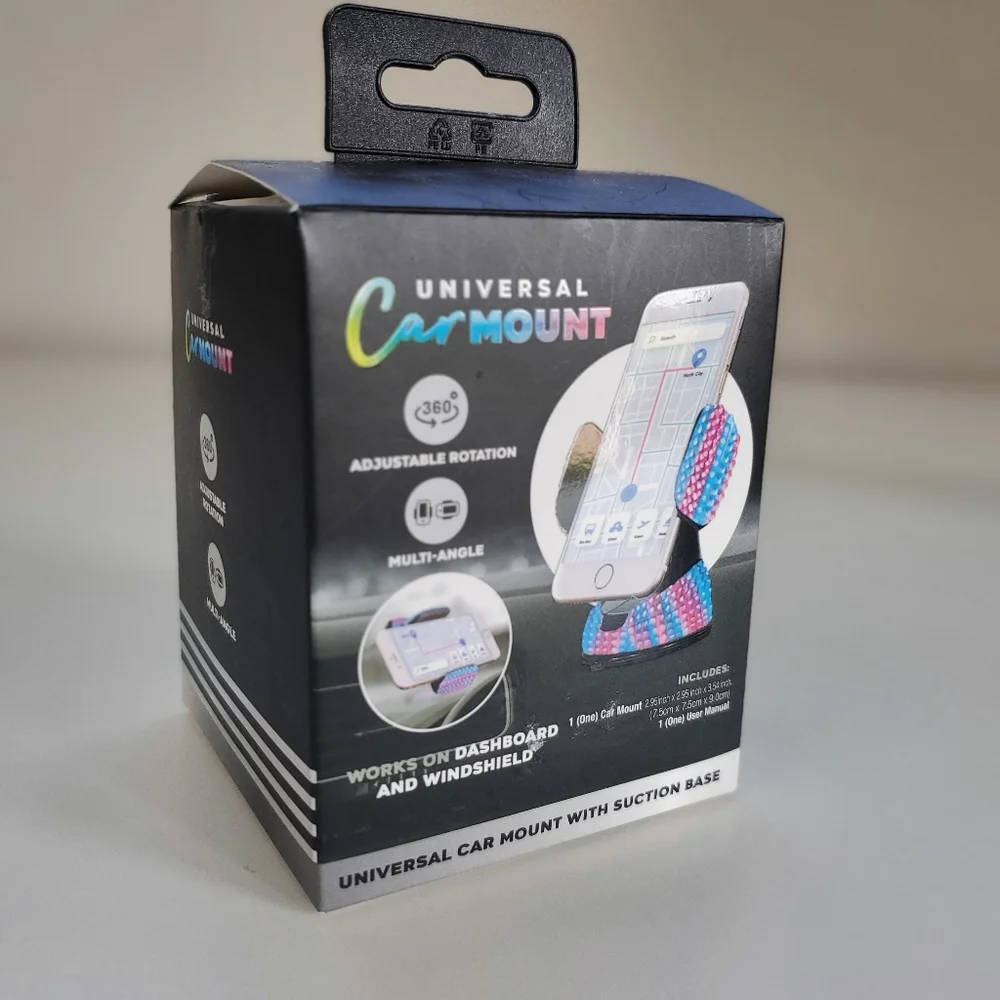 💎 Universal Car Phone Mount | Rhinestone Bling | Suction Cup Base